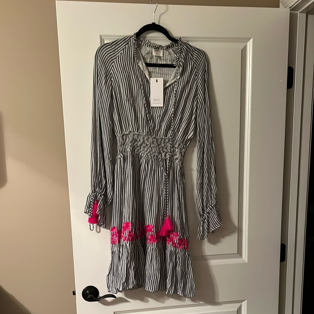 HEMANT & NANDITA Grey and pink Mini Dress